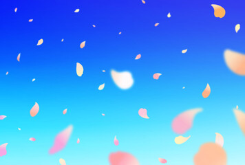 背景素材_花吹雪_カラフル_ピンク_空