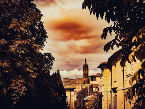 Fototapeta Explore the Charming Streets of Uzes, a Historic Village in France