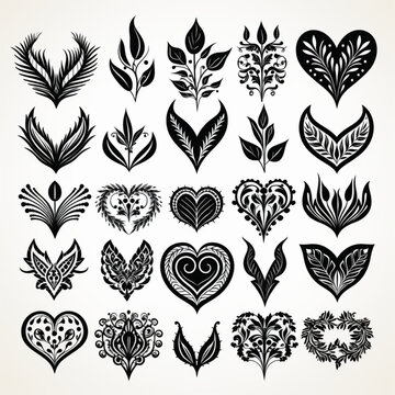  hand drawn hearts 