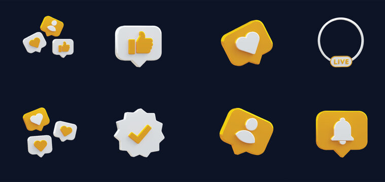 3D Social media platform, online social communication applications concept