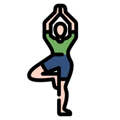 Yoga icon. Filled outline design. For presentation, graphic design, mobile application.