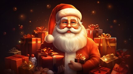 a person wearing a santa suit. Ai ilustration. digital painting. Generative AI Artificial Intelligence Artwork