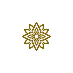 Elegant luxury flower or mandala logo design isolated on white background