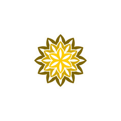 Elegant luxury flower or mandala logo design isolated on white background