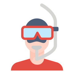 Diving icon. Flat design. For presentation, graphic design, mobile application.