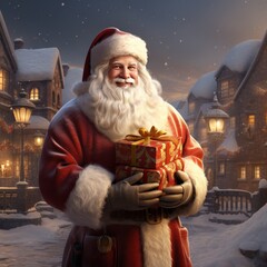 a man in a santa suit. Ai ilustration. digital painting. Generative AI Artificial Intelligence Artwork