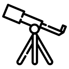 Telescope icon. Outline design. For presentation, graphic design, mobile application.