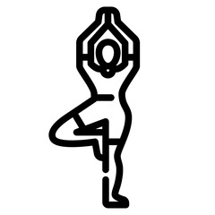 Yoga icon. Outline design. For presentation, graphic design, mobile application.