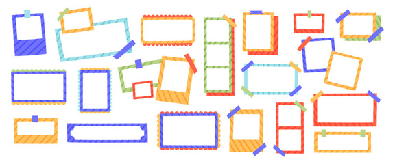 Set of vector elements for digital notes, on white background