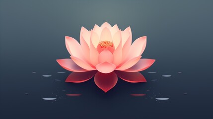 a lotus flower blooming beautifully in the dark water. Generative AI