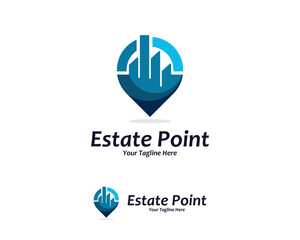 Creative city point logo, real estate logo, travel logo design vector template