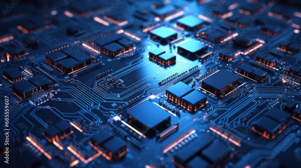 Poster a close up of a computer circuit board. generative ai.