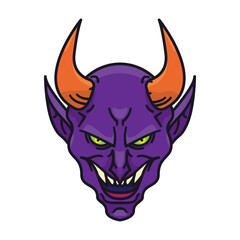 Devil face isolated vector illustration for Be Nasty Day on March 8