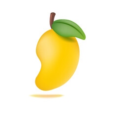 Mango 3d Icon soft illustration transparent background