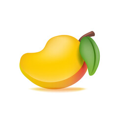 Mango 3d Icon soft illustration transparent background