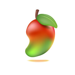 Mango 3d Icon soft illustration transparent background
