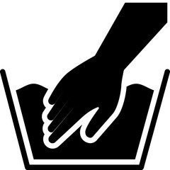 Hand washing clothes icon. Solid design. For presentation, graphic design, mobile application.