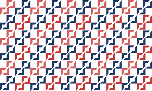 red and blue seamless repeat triangle chain in diagonal line pattern triangle cross, replete image vector design for fabric printing or wallpaper background or shirt paint
