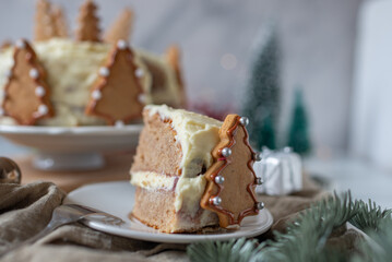 Delicious eggnog gingerbread tart