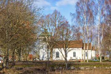 Church in the Swedish countryside at spring