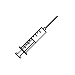 Syringe icon vector. Injection illustration sign. Analyzes symbol. Vaccine logo.