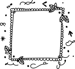  Hand drawn frame line drawing doodle