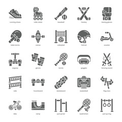 Urban Sport icon pack for your website design, logo, app, and user interface. Urban Sport icon glyph design. Vector graphics illustration and editable stroke.