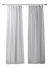 monochrome long curtains hang on the window of the living room or bedroom, isolated 