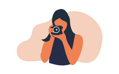 illustration of a girl with camera
