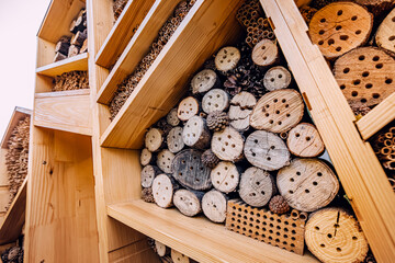 bee hotel showcases nature's architecture, a perfect blend of form and function.