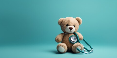 Teddy bear with a stethoscope