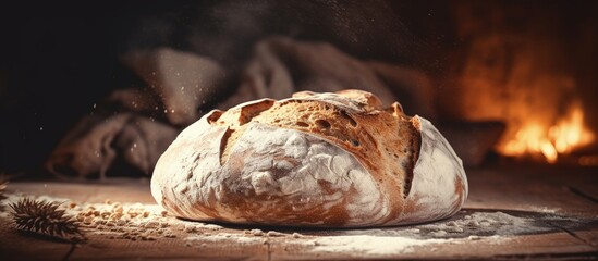 Vintage inspired visuals featuring bread and grain incorporated copy space image