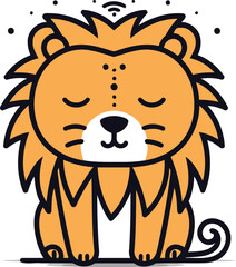 Cute cartoon lion vector illustration of a cute cartoon lion