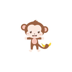 Fototapeta premium cute animal monkey vector set animal