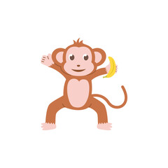 Naklejka premium cute animal monkey vector set animal