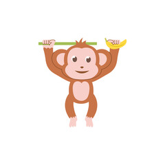 cute animal monkey vector set animal
