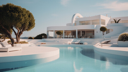 Fototapeta premium White villa architecture. White villa Spanish style