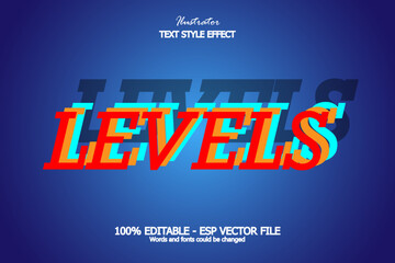 Editable level text effect