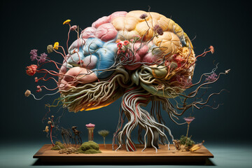 Colorful Brain Tree. A Symbol of Creativity and Growth
