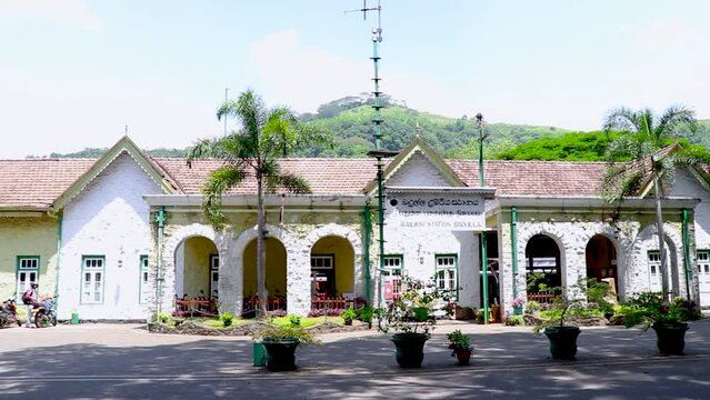 Panoramic view of Badulla railway station in Sri Lanka. Badulla Railway Station is the end/starting point of Sri Lanka's famous scenic hill train journey.