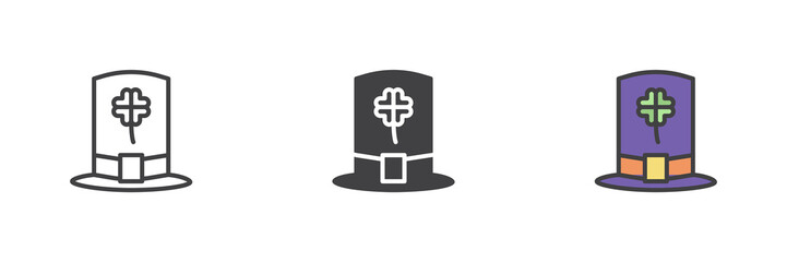 Leprechaun hat different style icon set