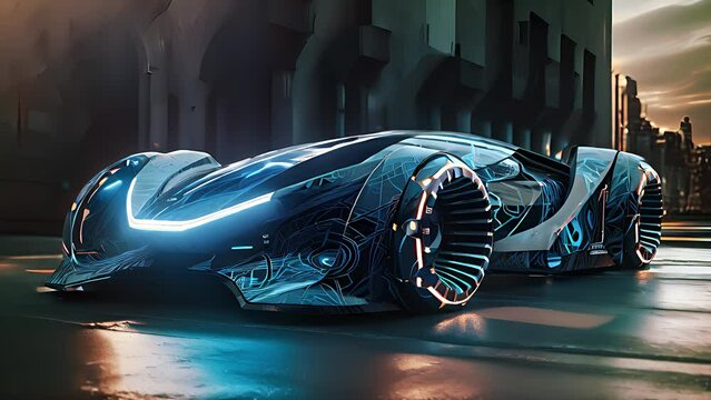 futuristic supercar car. Created with generative AI.	
