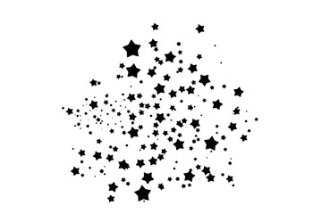 Modern template of luxurious black stars. Elegant design for greeting cards, business, presentation or congratulations.
Meteoroids, comets, asteroids and stars.
Star black Powder on white background.