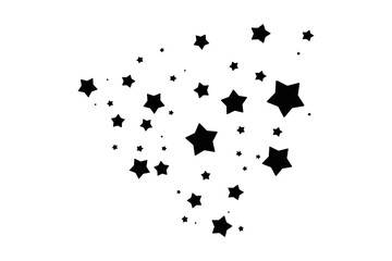 Modern template of luxurious black stars. Elegant design for greeting cards, business, presentation or congratulations.
Meteoroids, comets, asteroids and stars.
Star black Powder on white background.