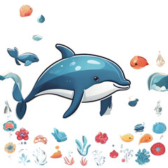 Whale Cartoon PNG Format with transparent background