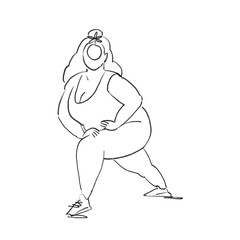 Curvy woman doing lunges