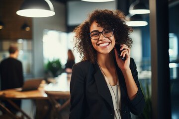 Team Triumph: Capturing the Moment as a Businesswoman Extends a High Five to a Colleague