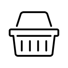 Shopping basket line icon - vector illustration