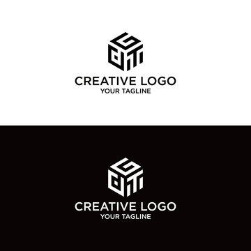 vektor desain logo dgt huruf kreatif