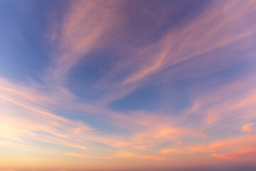 Fototapeta na wymiar Beautiful blue sky, beautiful nature at sunset. Good weather. Beautiful air, clear sky.